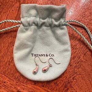Tiffany & Co. Silver Tear Drop Earrings with Pouch